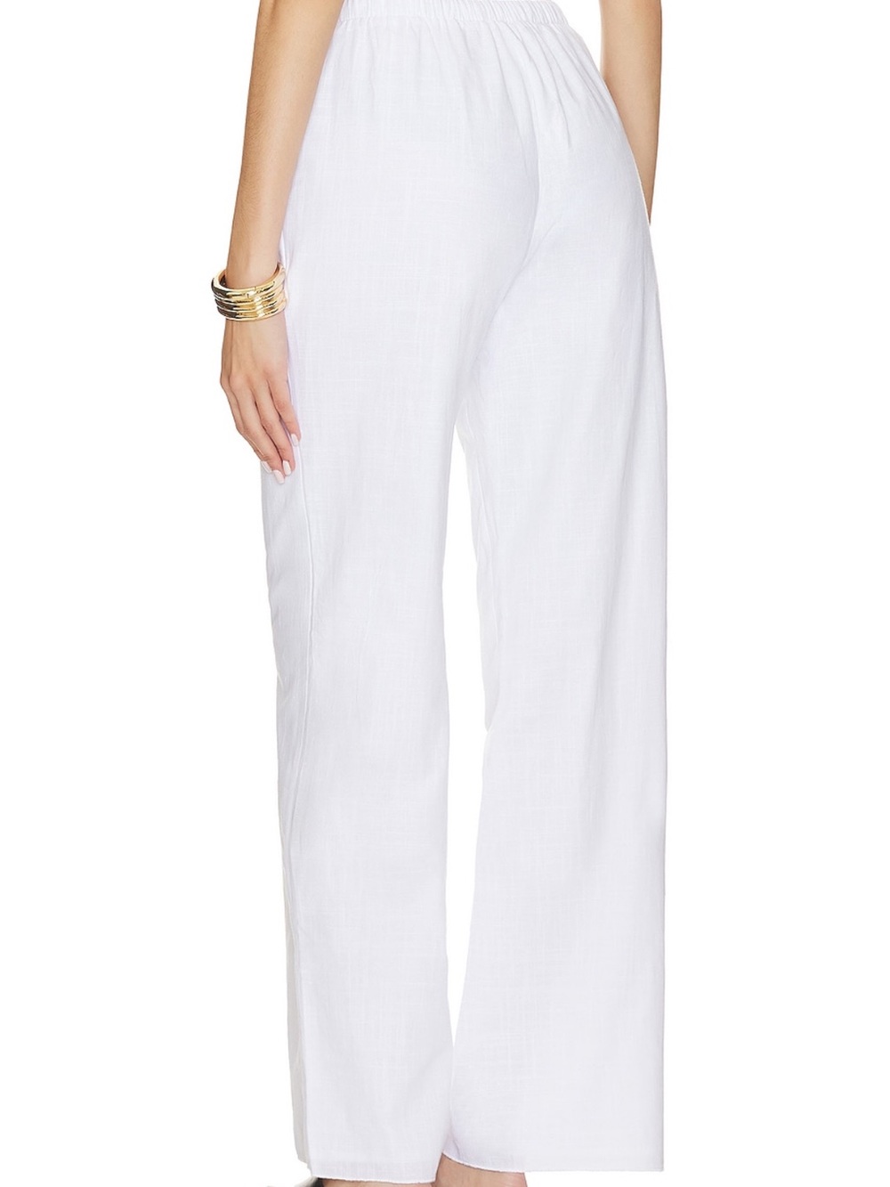 SNDYS x Revolve Women’s White Drawstring Linen Pants - Picture 2 of 4